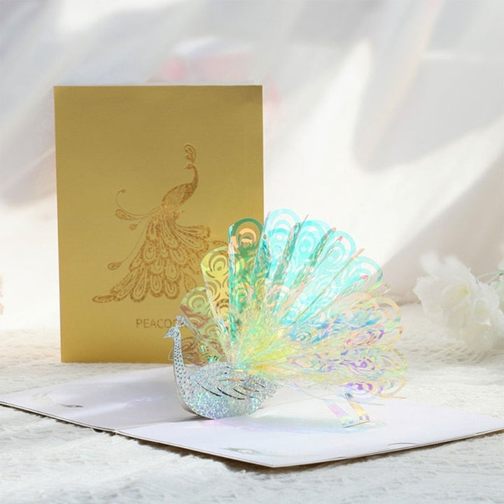 BowLift | 3D Shining Peacock Decorative Card