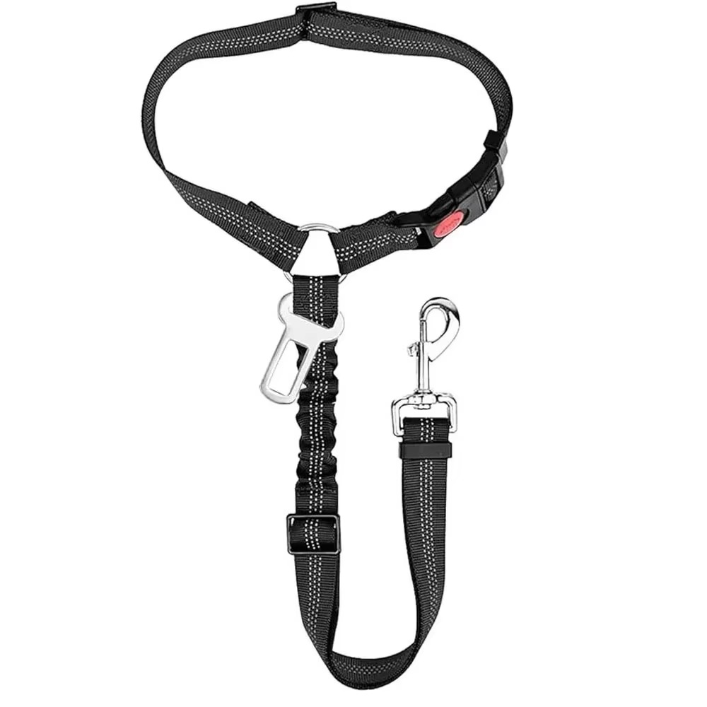 BowLift | Adjustable Reflective 2-in-1 Dog Car Seatbelt Tether with Headrest Restraint