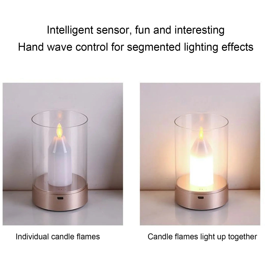 BowLift | AuraFlame LED Candle | Gesture Control & Stepless Dimmable | USB Rechargeable | Warm Light 2400K | 8.5 × 8.5 × 13 cm