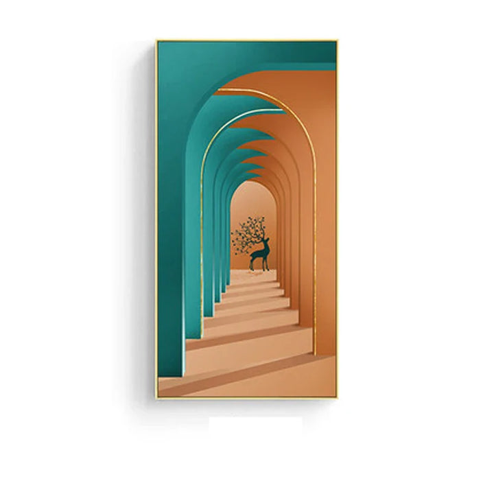 Modern Abstract Minimalist Arches Architecture Wall Art Fine Art Canvas Prints Pictures For Entrance Hall Foyer Living Room Home Office Decor | Bowlift