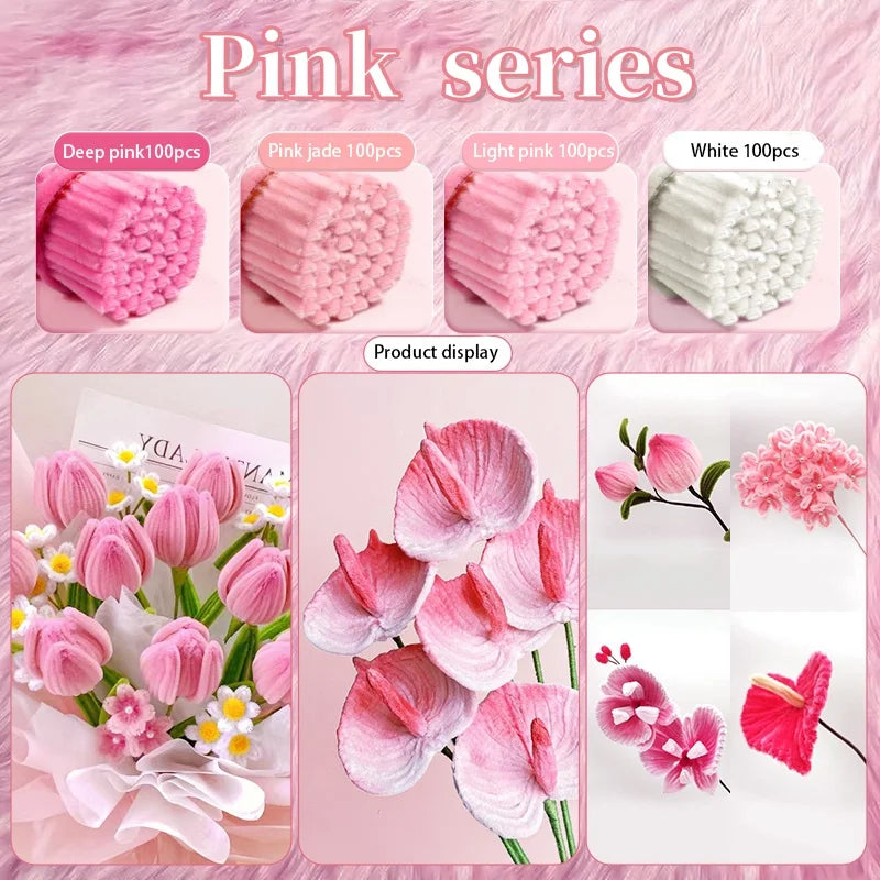 BowLift | FiloTwist Craft Plush Set | 500 Colorful Pipe Cleaners | Malleable & Fluffy | For DIY & School