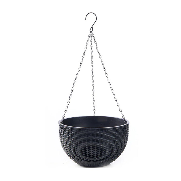 BowLift | Rattania Bloom Hanging Pot | European Style | Honeycomb Pattern & Rattan Look | For Garden, Balcony & Interiors