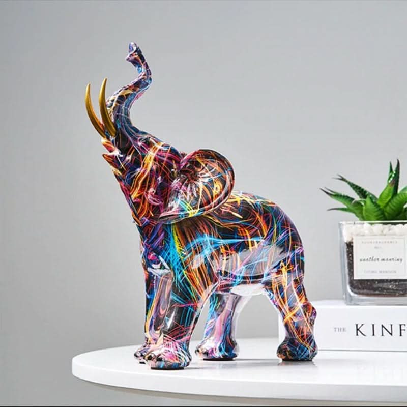 BowLift | Colorful Abstract Elephant Figurine for Home Decor
