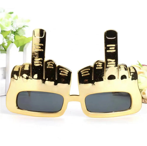 Bold Gold Middle Finger Party Sunglasses | Bowlift