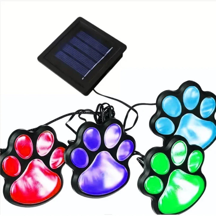 BowLift | Solar lamp in paw print design – LED garden lighting in multicolor for outdoor use