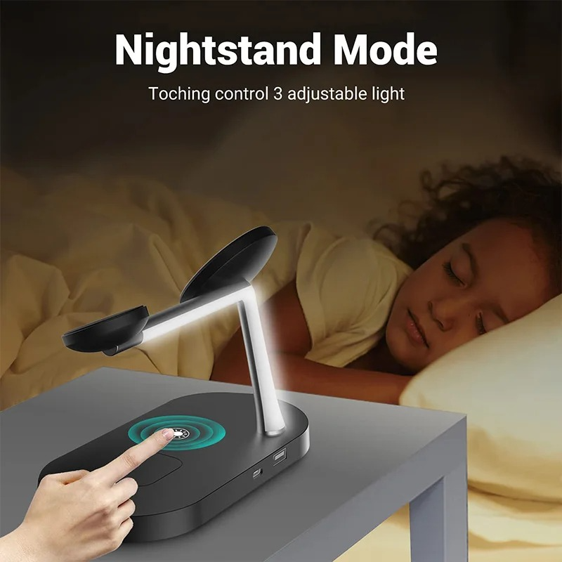BowLift | Magnetic 3 in 1 Wireless Charging Station - Fast Charger for iPhone, Apple Watch & AirPods