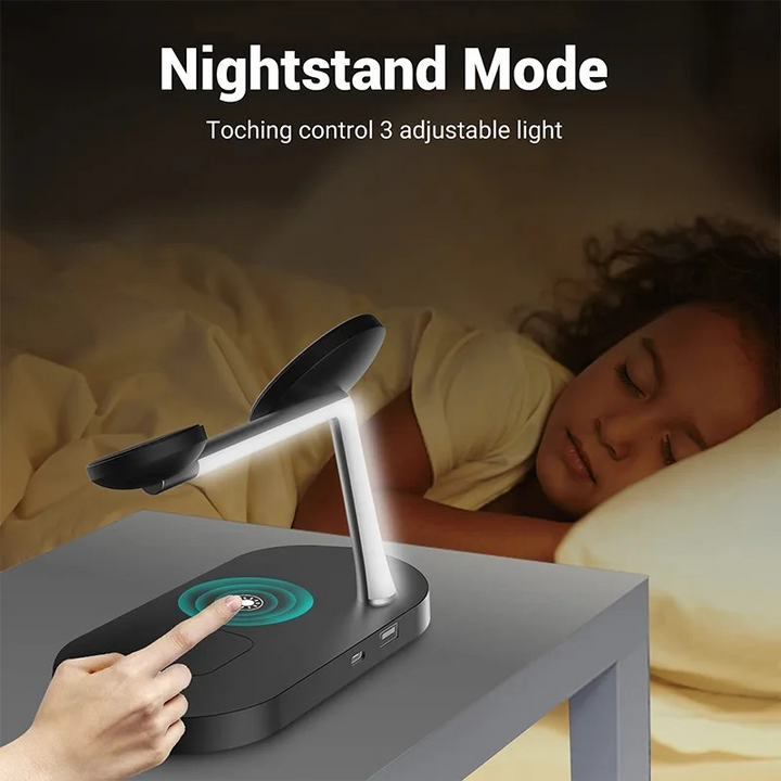 BowLift | Magnetic 3 in 1 Wireless Charging Station - Fast Charger for iPhone, Apple Watch & AirPods