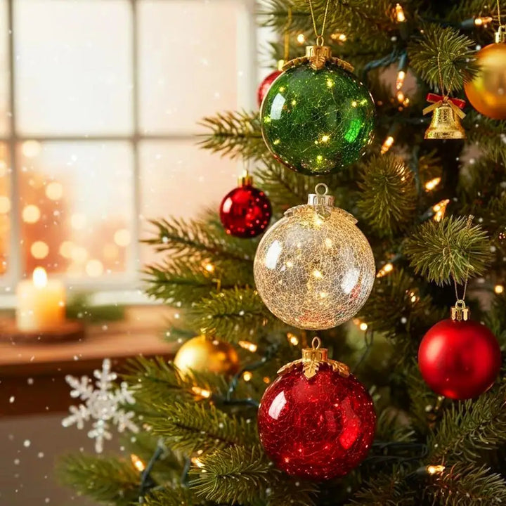 BowLift | GlowSphere LED Christmas Ball – Warm Ambient Lighting with Timer Function