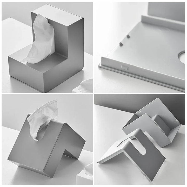 Minimalist Abstract L-Shaped Sculptured Tissue Box For Living Room Coffee Table Kitchen Worktop Desktop Nordic Style Home Decoration | Bowlift