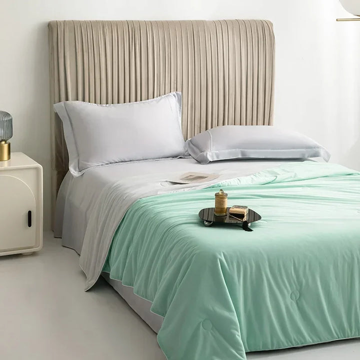 Air Condition Summer Comforter — Pure Color Ice Silk Cooling Blanket, Lightweight & Smooth Twin/King Size Quilt | Bowlift