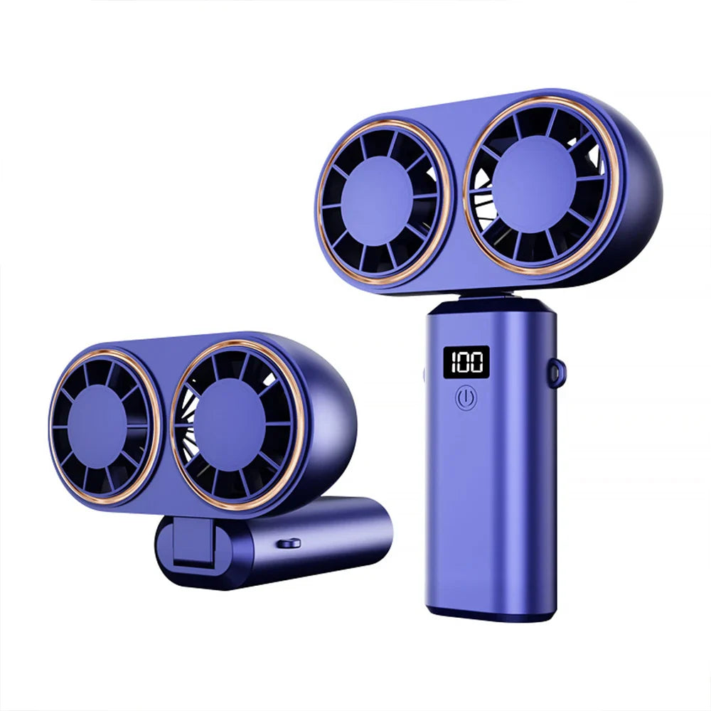 BowLift | AerisCool Handheld Fan Double-Cooler | 5-Stage Cooling | Rechargeable & Digital Display