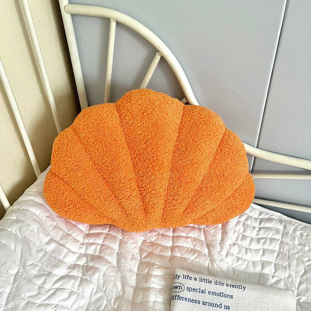 Pastel Shell Cushion – Fluffy Bouclé Plush Pillow | Bowlift