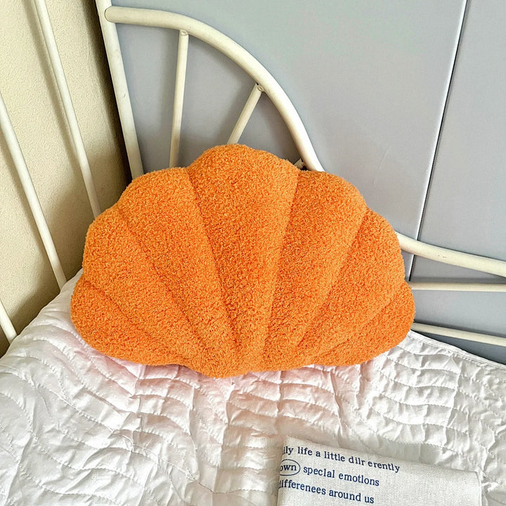 Pastel Shell Cushion – Fluffy Bouclé Plush Pillow | Bowlift