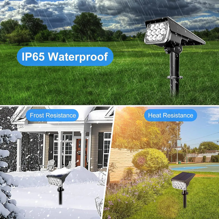 BowLift | Solar Garden Spotlight LumiRay Set 4 | IP65 Waterproof | Automatic Twilight Sensor | LED Landscape Lighting