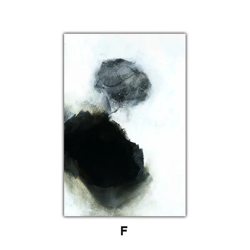 Dark Stones Abstract Wall Art Fine Art Canvas Prints Nordic Pictures For Modern Apartment Living Room Home Office Decor | Bowlift
