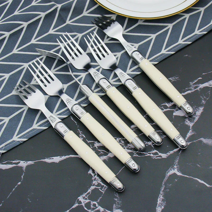 BowLift | IvoryElegance – Luxury Laguiole Cutlery Set with Timeless Style