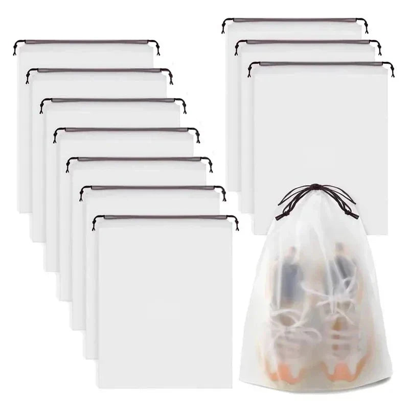 BowLift | ReiseBuddy Shoe Bag Set | Waterproof & Transparent | 10 Pack | Space-saving & Versatile