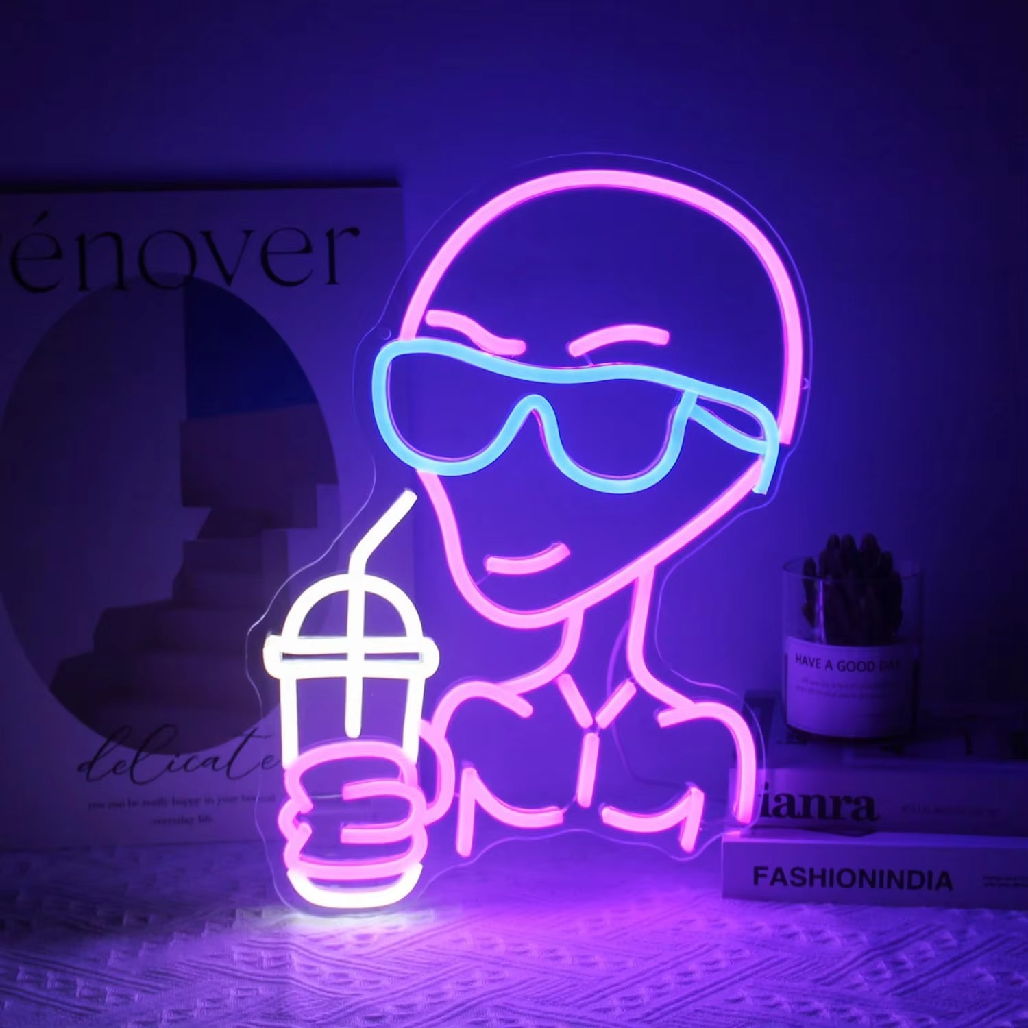 BowLift | Cosmic Alien Neon LED Sign for Unique Home and Party Decor