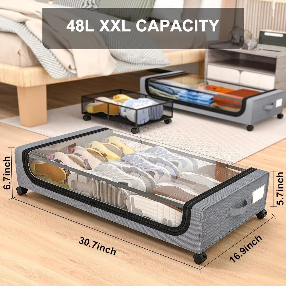 BowLift | Underbed Storage Stackable Wheeled Box Organizer