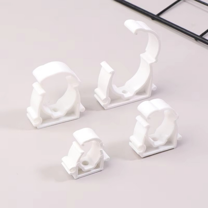 BowLift | Plastic PPR Pipe Clamp Holders with Protective Cover, Set of 20