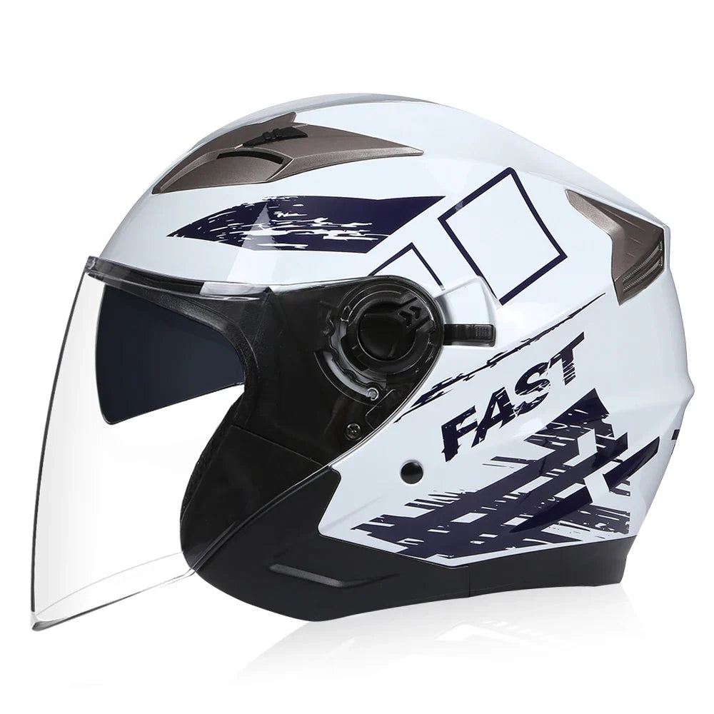 BowLift | Half Face Motorcycle Helmet with Double Lens & DOT Safety – RoadGuard
