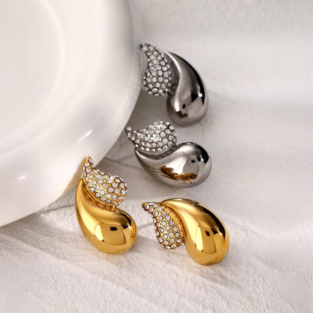 BowLift | 18k Diamond Accented Double Droplet Earrings