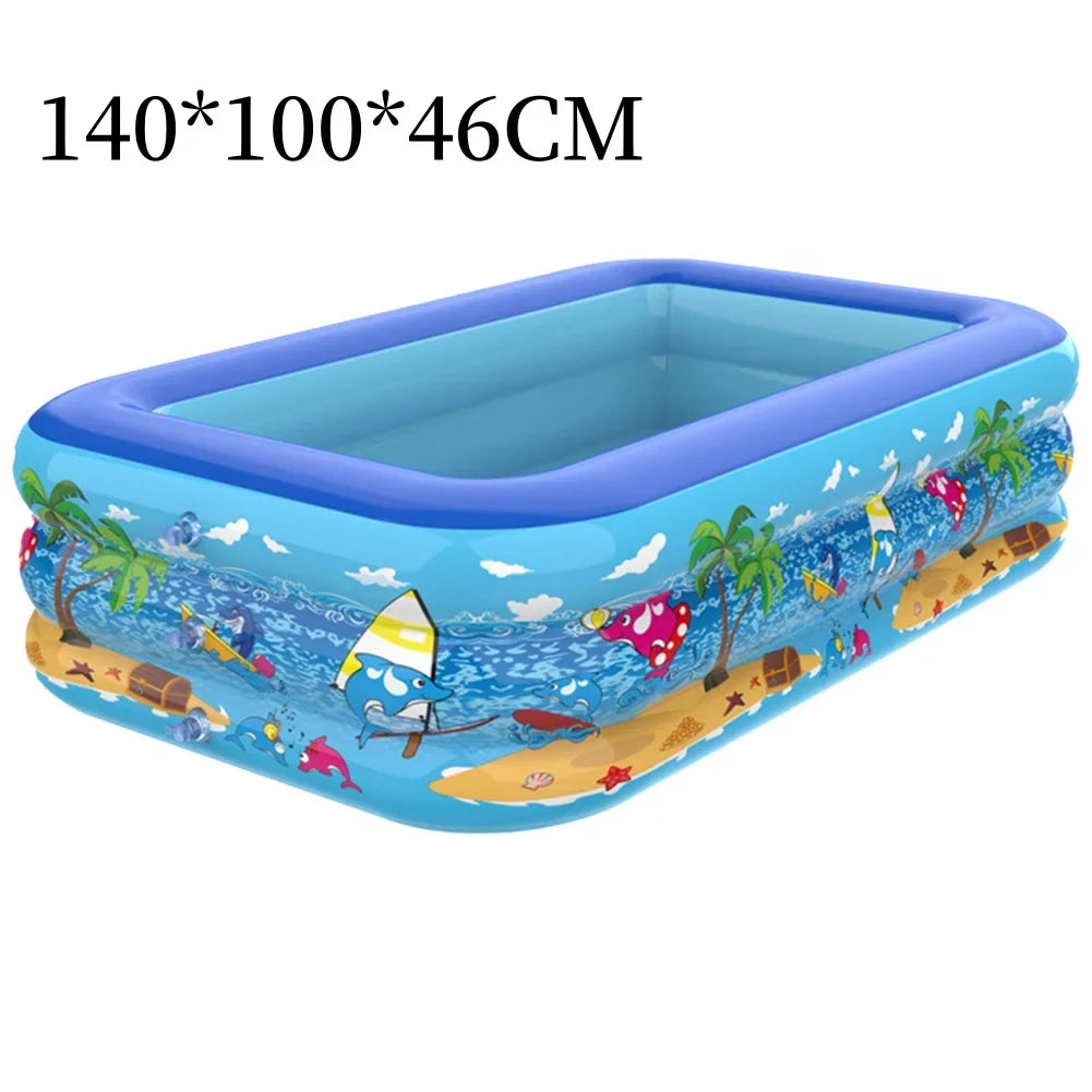 BowLift | Luftolino Inflatable Children's Paddling Pool | 110–180 cm | Extra Thick PVC | Cartoon Design for Garden & Balcony