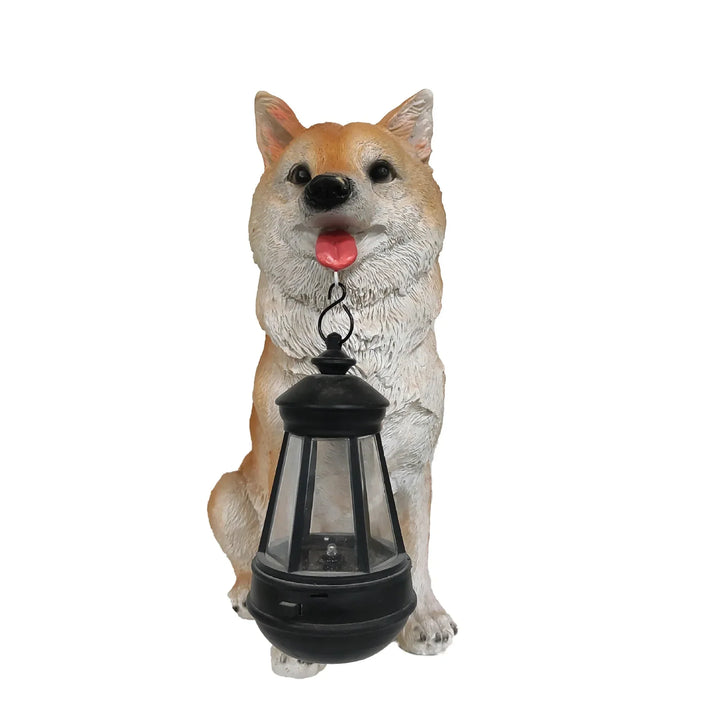 BowLift | Solar-Powered Outdoor Resin Dog Statue Lamp