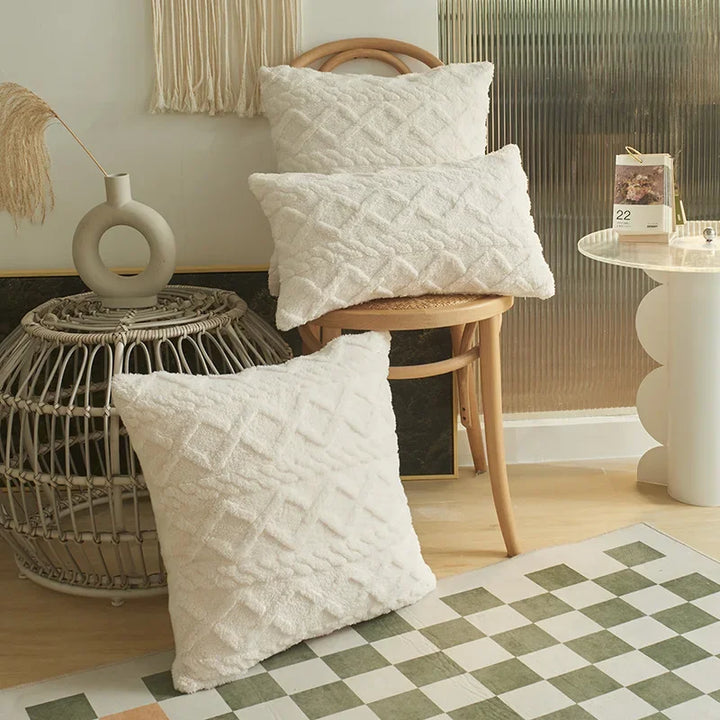 BowLift | SilkAura Decor Cushion Cover - Luxury Comfort with Geometric Jacquard