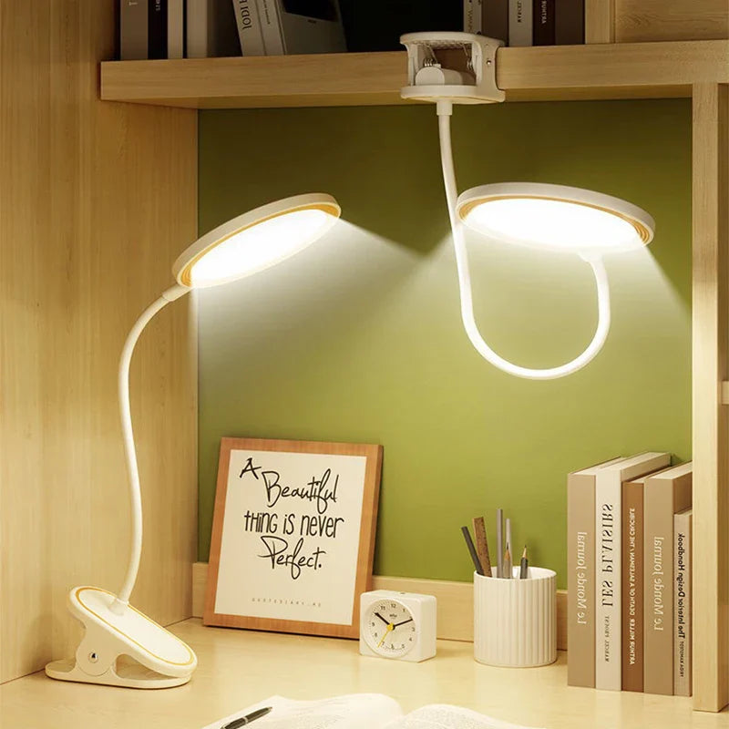 BowLift | ClipLuma LED Table Lamp | USB Rechargeable | 3 Brightness Levels | Eye-Friendly | With Clip Mount