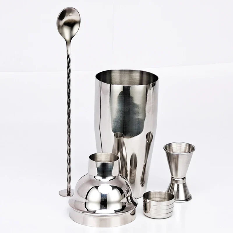 BowLift | 550 ml/750 ml Stainless Steel Cocktail Shaker Mixer Drink Bartender Set Bar Set Tools With Wine Rack Stand Tool for Birthday Gift