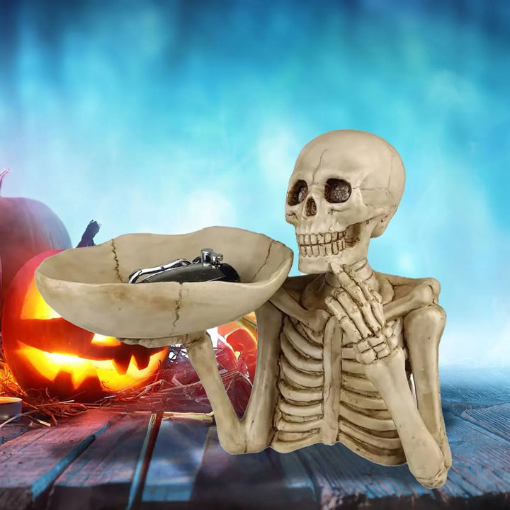 BowLift | SkullServe | Skull Decor Tray made of Resin | Gothic & Halloween Accent | Versatile Use