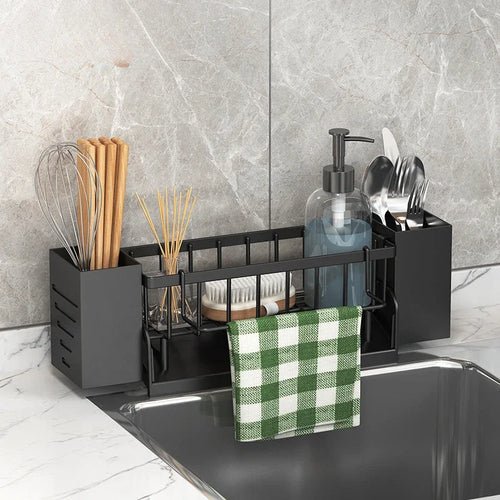 BowLift | Ordinaqua Sink Organizer Shelf | Self-draining | Holder for Sponge, Soap & Cloth | Expandable & Hygienic | ABS Plastic