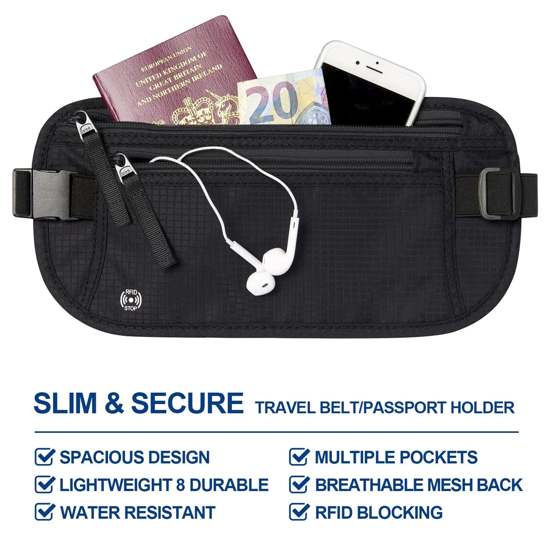BowLift | SafeTraveler Waist Bag | RFID Protection | Hidden Security Pocket | For Men & Women