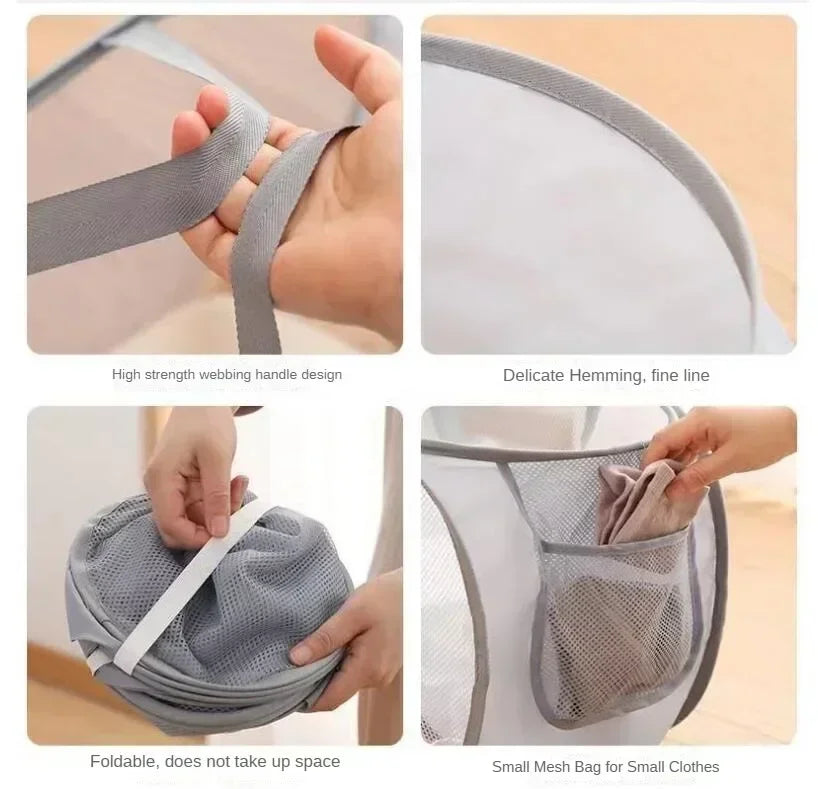 BowLift | Laundry Basket Faltix | Pop-Up Design | With Side Pocket & Reinforced Frame | Single or with Double Separation