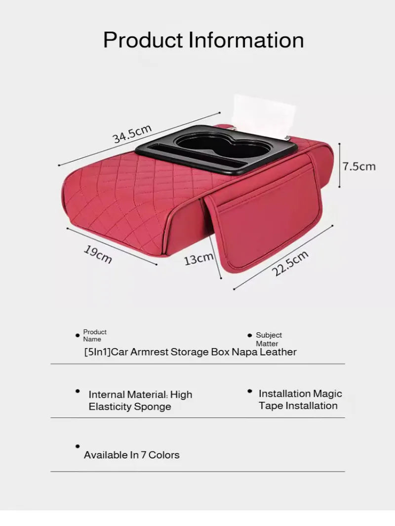 Car Armrest Organizer 5-in-1 | Bowlift