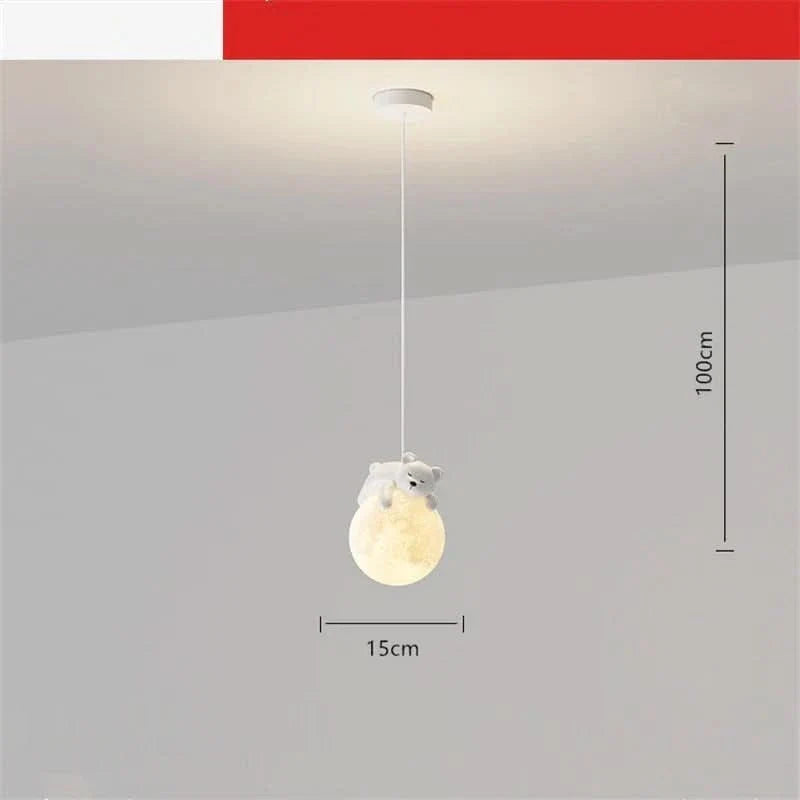 BowLift | WINTHARA – Enchanting ceiling light with bear on the moon