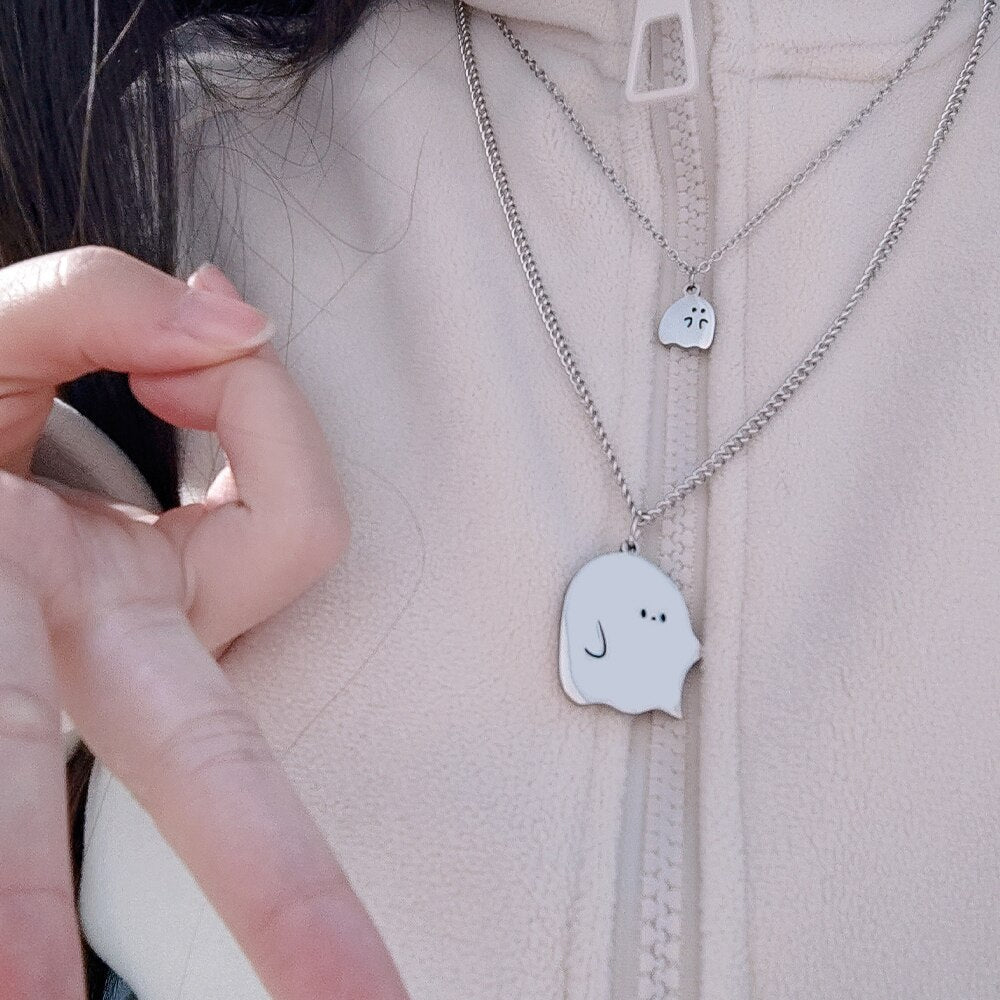 BowLift | Cute Little Ghost Couple Necklace