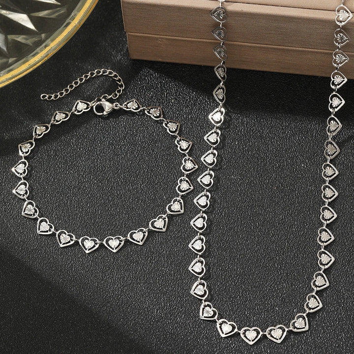 BowLift | Dainty Spiral Hearts Bracelet and Necklace Set