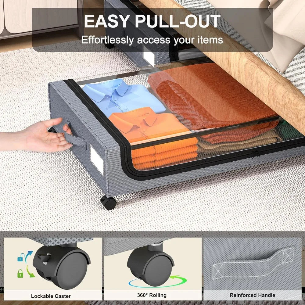Underbed Storage StackaBowlifte Wheeled Box Organizer | Bowlift