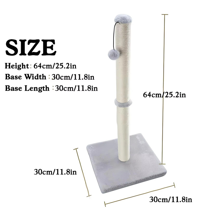 BowLift | Tall Sisal Cat Scratching Post with Dangling Ball for Indoor Cats and Kittens