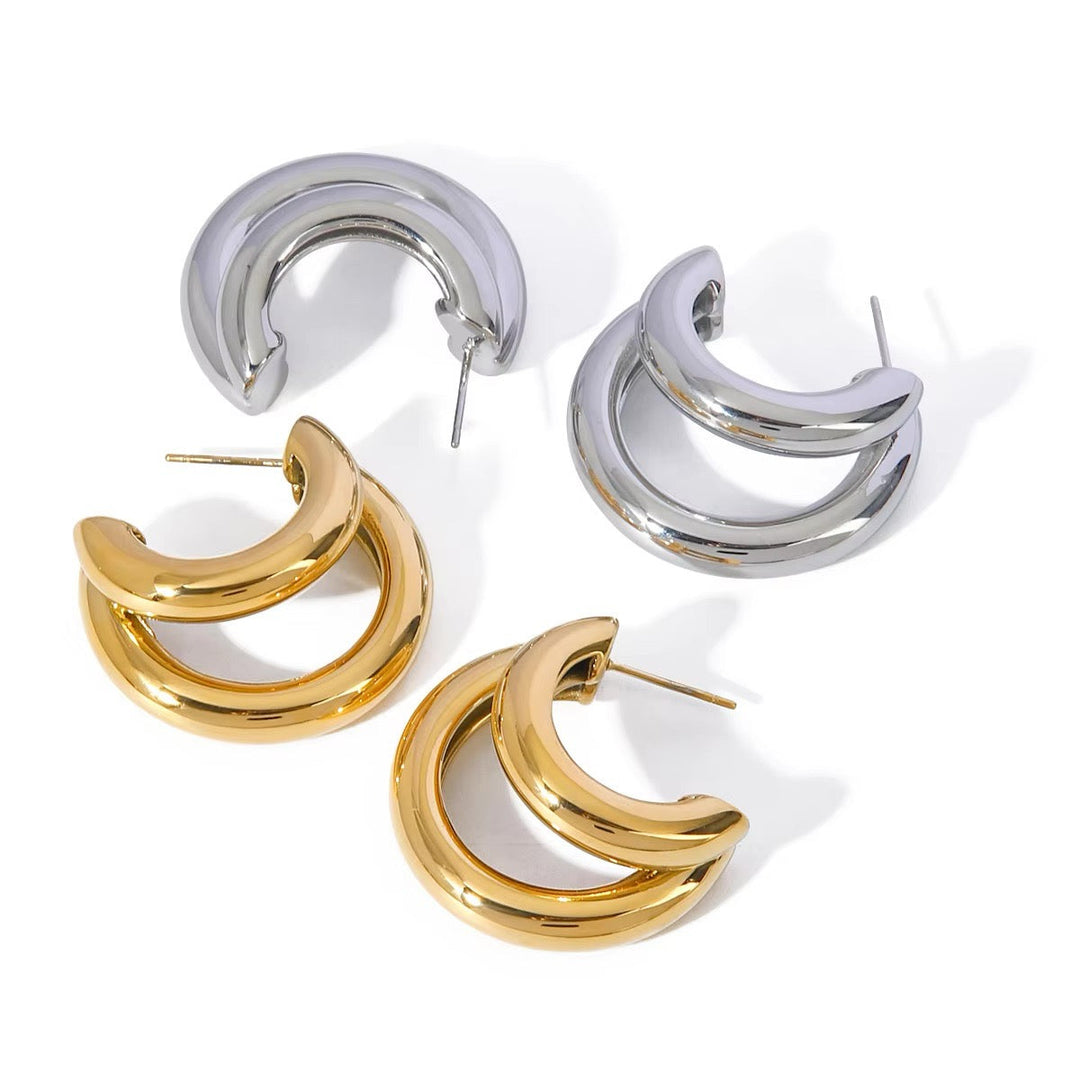 BowLift | 18k Crescent Outline C Shaped Earrings