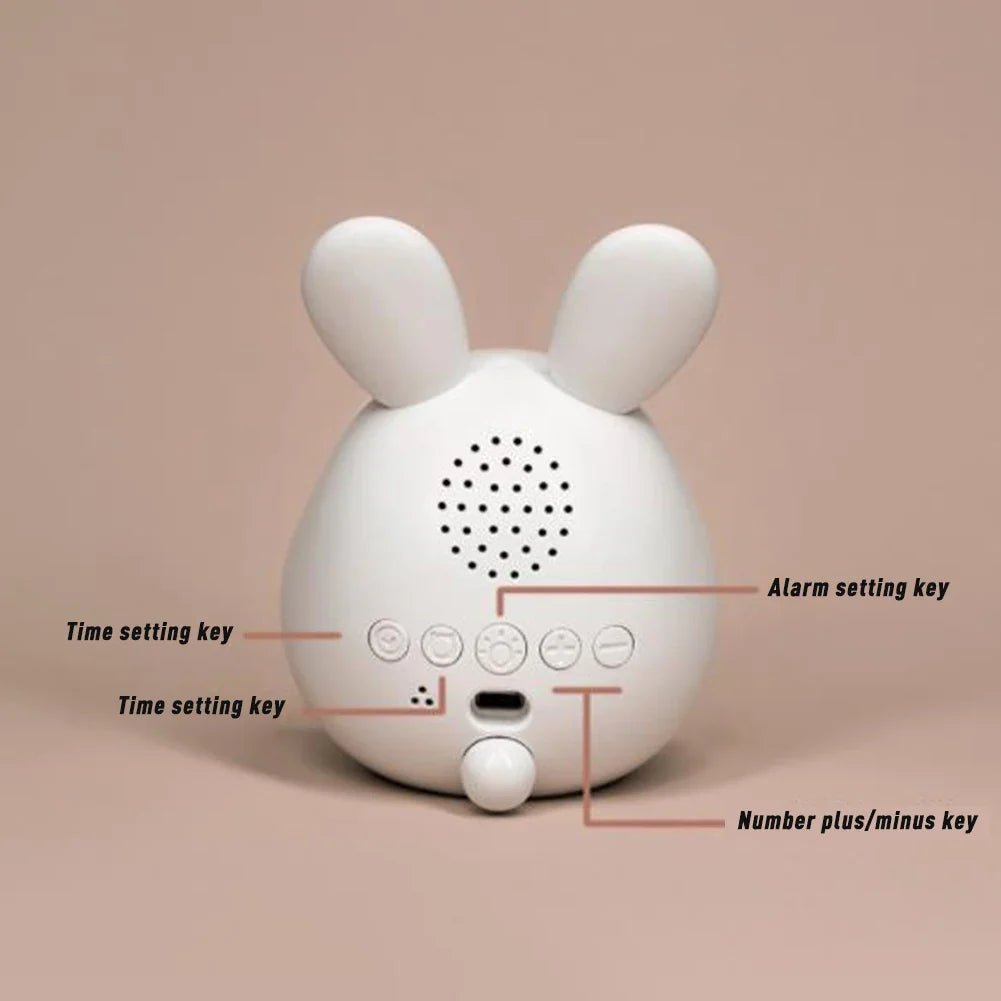 WakkerKonijn – Children's alarm clock with LED night light and playful bunny design | Bowlift