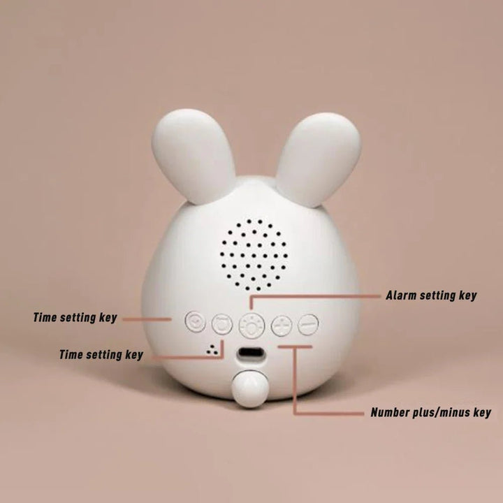 Rabbit-Shaped Kids' Alarm Clock with LED Night Light - BunniGlow | Bowlift