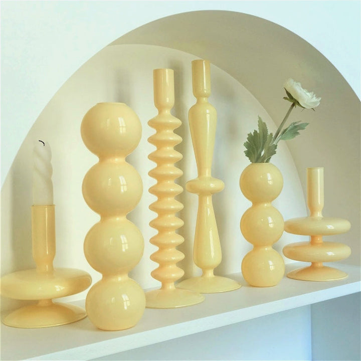 Ivory Glass Candleholder | Bowlift