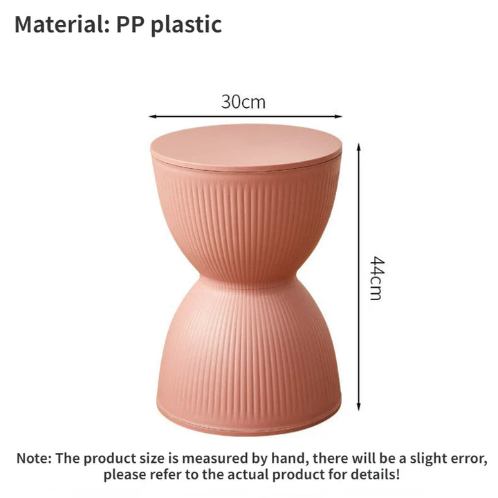 BowLift | Nordic Plastic Low Side Table with Hourglass Design