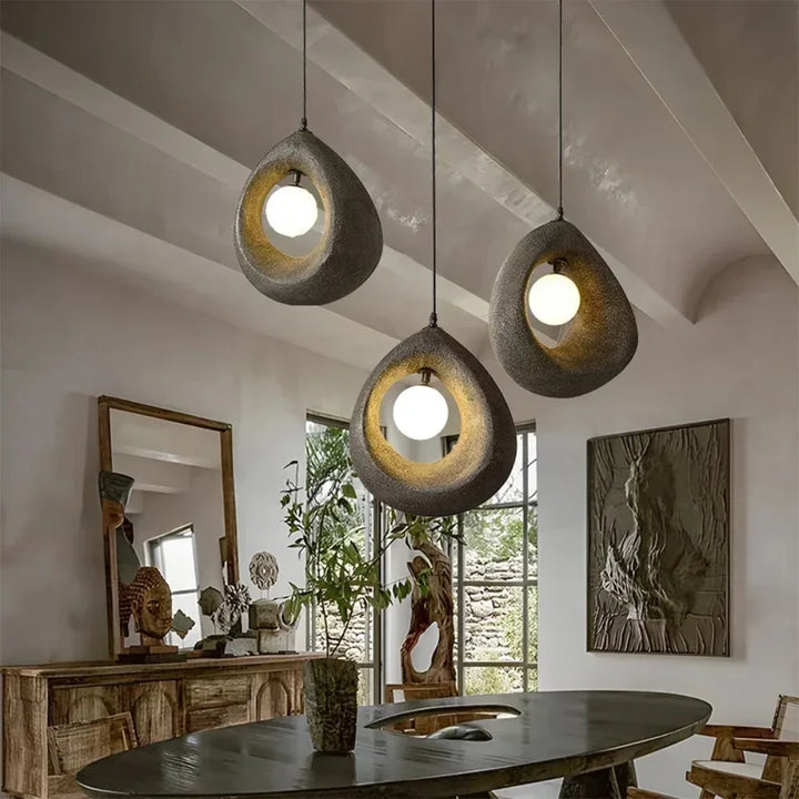 BowLift | Japanese Wabi Sabi Pendant Lamp with Minimalist Design
