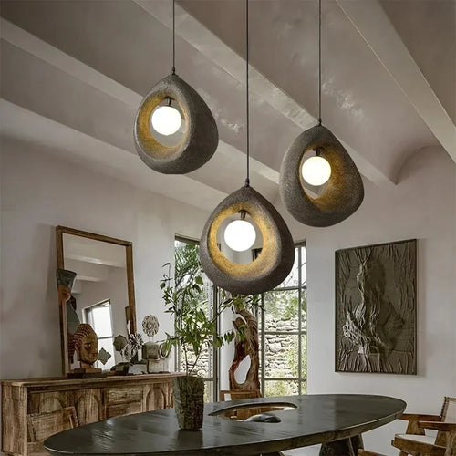 BowLift | Japanese Wabi Sabi Pendant Lamp with Minimalist Design