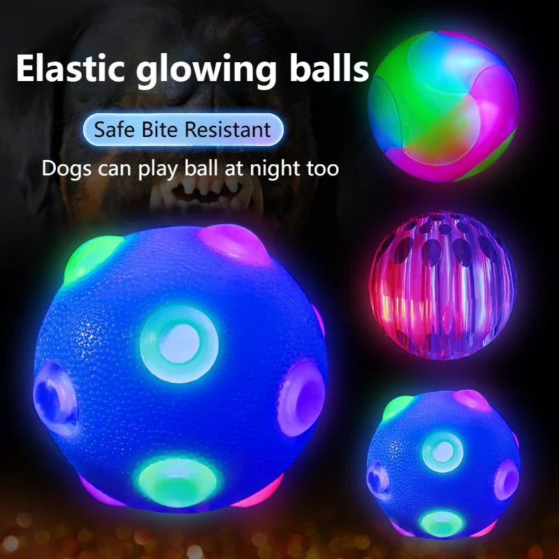 BowLift | Dog Toy GlowPaw Ball | LED Light Ball | Elastic & Bite Resistant | For Dogs, Cats & Children