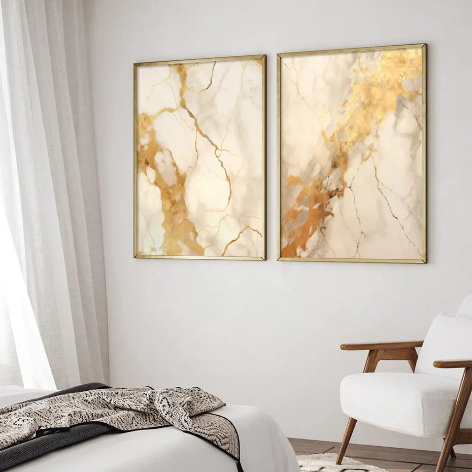 Modern Black Beige Golden Liquid Marble Print Abstract Wall Art Fine Art Canvas Prints Pictures For Living Room Bedroom Art Decor | Bowlift